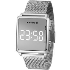 Relógio Lince Feminino Prata Quadrado Digital Mdm4619l Bxsx
