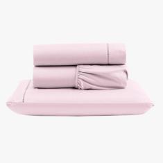 Jogo De Lençol Peletizado 400 Fios Solteiro 3 Peças Casa - Hotel - Pousada Barato - Rosa