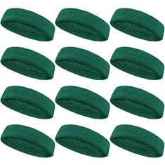 COUVER Faixa de cabelo esportiva com absorção de umidade, tecido felpudo de algodão atlético, faixa de suor para tênis, basquete, corrida, academia, malhar para homens e mulheres, vários pacotes -