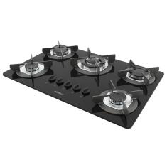 Cooktop Nardelli Safe Ferro Fundido 5 Bocas Tripla Chama Glp Preto Bivolt