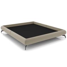 Cama Casal Pés De Ferro Estilo Industrial 156cm Otto P05 Veludo Bege -