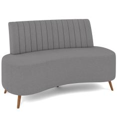 Sofá Chaise Living 2 Lugares 160cm Para Sala Cayman K01 Bouclê Cinza - Lyam Decor