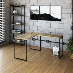 Escrivaninha Mesa Escritório L Estilo Dynamica 140cm Industrial Yescas
