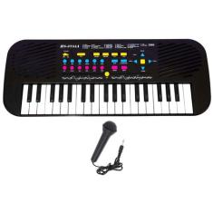 Piano Teclado Infantil Microfone Cantar Brinquedo Musical - DM Toys, P