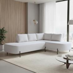 Sofá de Canto Luna Orgânico 265cm para Sala de Estar YesCasa