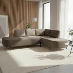 Sofá de Canto Luna Orgânico 265cm para Sala de Estar YesCasa