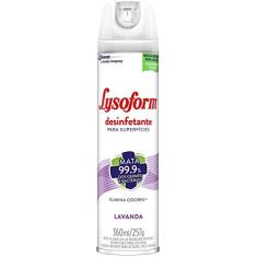 Lysoform Aerosol Spray Desinfetante 99,9% Elimina Germes Bactéria Fragrância Lavanda Perfumado Limpeza 360ml Odores