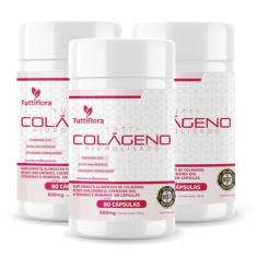 Kit Com 03 - Colágeno Hidrolisado + Ácido Hialurônico + Q10 + Biotina + Vit 60 Caps 600mg TuttiFlora