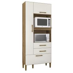 Armario Multiuso Seul Torre Cozinha com 3 Portas e 2 Gavetas