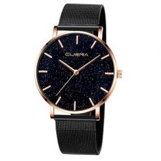 Relógio Feminino Preto Rosê Pulseira Aço Luxo Elegante