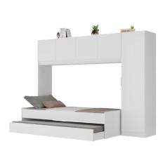 Bicama de Solteiro com Guarda Roupa Dublin Multimóveis Mp4032 Branca