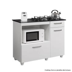 Balcão para Cooktop 4 Bocas e Forno 2 Portas 1 Gaveta Violeta Kaiki Móveis