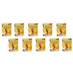 10 Packs Dragon Shield Matte Yellow Standard Size 100 ct Card Sleeves Display Case