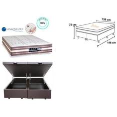 Conjunto Cama Box Baú Casal Queen + Colchão Sankonfort Le Griff linha 