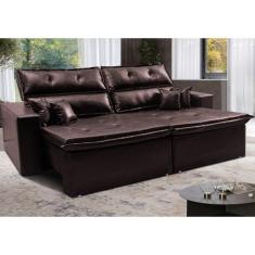 Sofá Tourino 2,52m Retrátil e Reclinável com Molas e Pillow no Assento