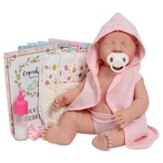 Boneca Bebê Reborn Realista Enxoval Saída de Banho Princesa - Cegonha 