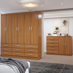 Guarda-Roupa Casal Chloe 6 Portas 9 Gavetas com Cômoda 2 Portas 5 Gave