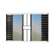 Janela Veneziana Confort 6 Folhas com Grade Vidro Reflex 100cm X 120cm