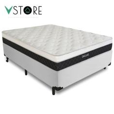 Cama Box Casal + Colchão Molas Ensacadas Dallas D33 138x188x58cm Vária