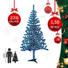 Arvore de Natal Nevada 1,50m 220 Galhos Linda Pinheiro Luxo - KLIZZ