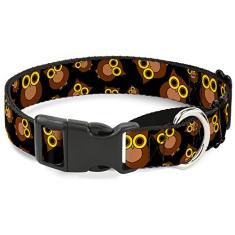 Buckle-Down Coleira para cães Martingale - coruja flip preto/malva/sálvia - 2,5 cm de largura - serve para pescoço de 38-66 cm - Grande