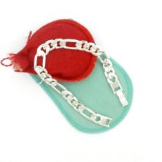 Pulseira Masculina 20cm 1cm Largura Folheada Prata PL137 - WNBIJOUTERI