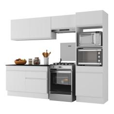 Armário De Cozinha Compacta 4 Peças Com Rodapé Mp2193 Made Multimóveis Branco Branco