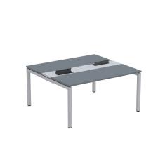 Mesa Plataforma Dupla Com Pé De Aço Para Coworking 150x140-2p Pdc15-14-2p Grafito-cinza