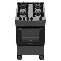 Fogão De Piso Atlas 4 Bocas Mônaco Top Glass Preto Bivolt