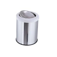 Lixeira Inox Com Tampa Flip Top Basculante 15 Litros Lixo - CCM, Branc