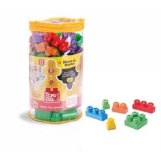 Blocos de Montar Tchuco Blocks 77 Peças Educativo Samba Toys