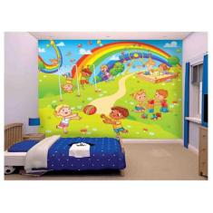 Papel De Parede Infantil Crianças Parquinho  Azs172 - Você Decora