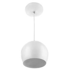 Lustre Pendente Bola Pequena De Alumínio 15cm Branco - MARRYLUZ