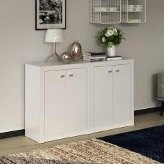 Kit 2 Balcões ME4103 com 4 Portas e Prateleira 74,5CMX120CM Branco - E