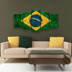 Quadros Decorativos Bandeira Do Brasil Hd Quarto Sala Kit