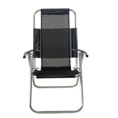 Cadeira De Praia Reclinavel Alumínio 5 Posições Reforçada Vip 150Kg-
