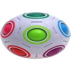 Moyu 12 Holes Rainbow Ball Furos Demolidor, Branca com bolas coloridas