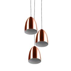 Pendente Cone Bala Sadan Aluminio Triplo New Cobre