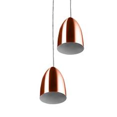 Pendente Cone Bala Sadan Aluminio Duplo New Cobre