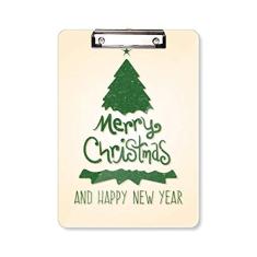 Quadro de prancheta com ilustração verde e árvore de Natal A4
