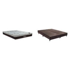 Cama Box King Colchão Sleep Molas Supermolas ensacadas Ortobom 193x203x32cm Ortobom Marrom