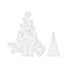 Árvore De Natal Com Arabesco 33cmx40cm - Cria Arte Laser Branco