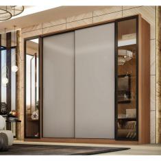 Guarda Roupa Casal com Vidro Reflecta 4 Portas 4 Gavetas Flex Laredo Demartz