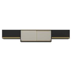 Kit 3 Armários De Cozinha Aéreos 4 Portas Veneza Multimóveis Mp2152 Preto/dourado Preto/dourado