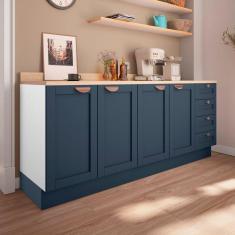 Cozinha Modulada 2 Peças com Tampo 2 Balcões Arizona CabeCasa MadeiraMadeira Branco/Azul