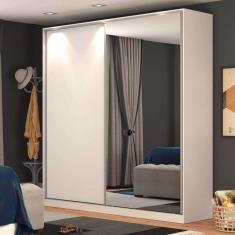 Guarda-Roupa Solteiro 1 Espelho 2 Portas 3 Gavetas Rc2006 Branco