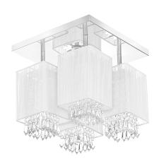 Lustre Plafon Quadclear Organza Quadrado Branco Maravilhoso