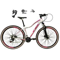 Bicicleta Aro 29 Feminina KSW MWZA Shimano Altus 27v K7 Freios Hidráulicos Kit 3x9 Trava Pneus Bege-Feminino