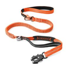 Coleira tática resistente para cães com mosquetão de liberação rápida e fios altamente refletivos, coleira elástica de 1,2 a 1,8 m para cães médios e grandes