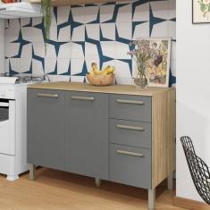 Balcão 120cm 3 Portas 2 Gavetas com Tampo Versalhes - Kits Paraná